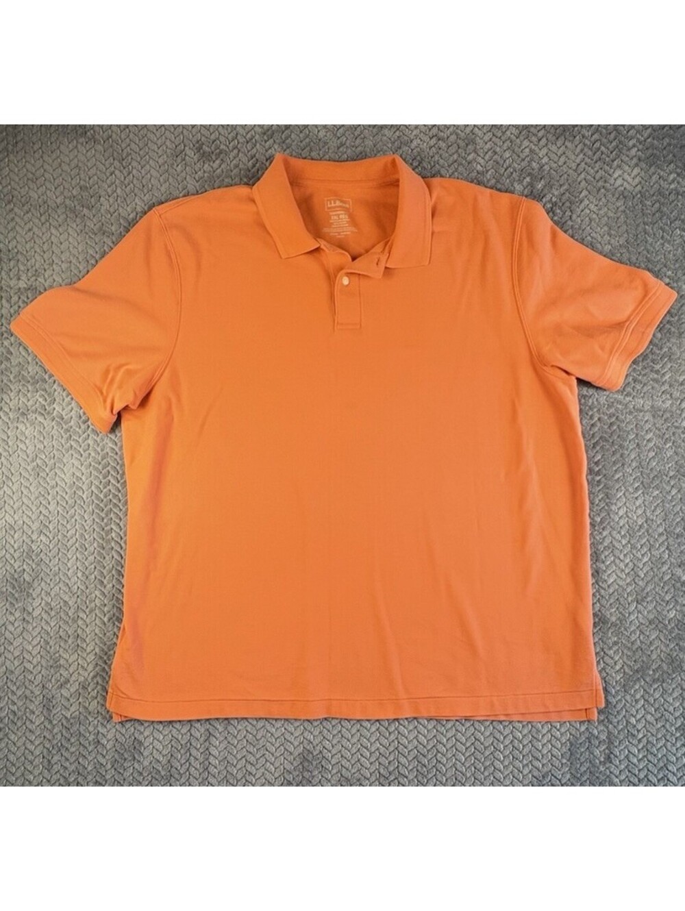L.L. Bean Orange Polo Shirt Mens Traditional Fit Size 2XL (0148)